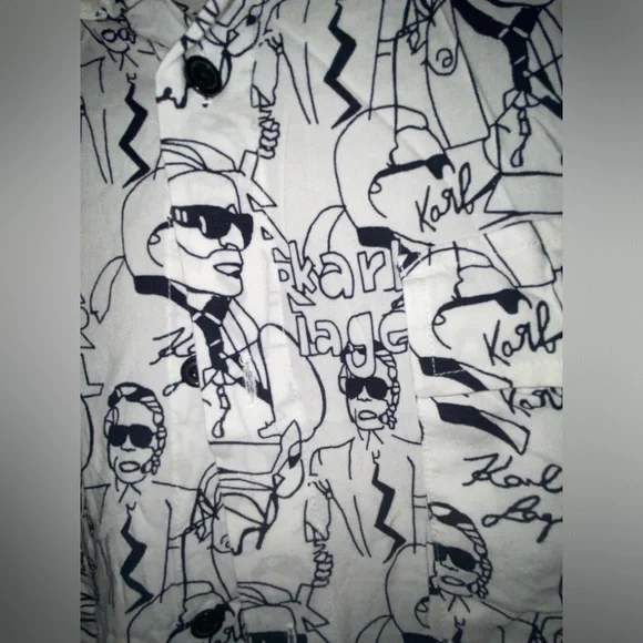 Truly unique Karl Laggerfeild button up shirt - Picture 8 of 9